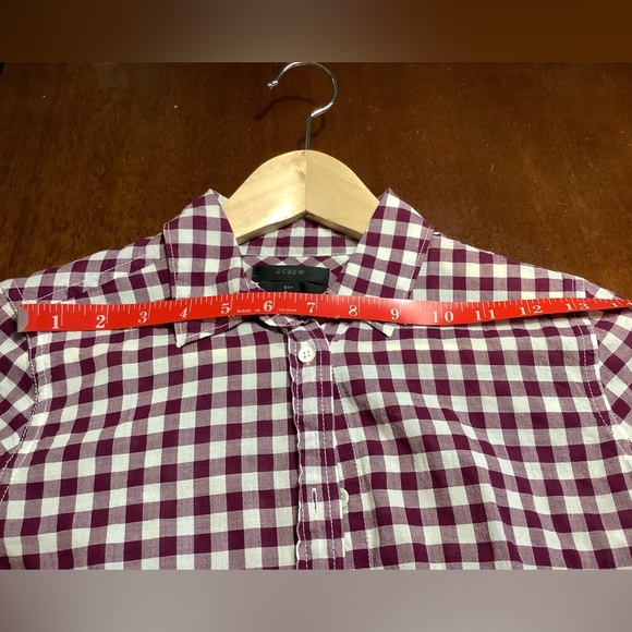 J.Crew Classic-Fit Boy LS Shirt in Crinkle Burgundy Gingham Size 0. Style C6086. - Picture 4 of 10